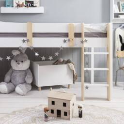 Nöa and Nani Una Midsleeper Cabin Bed & Tent in White - Size: Single - thumbnail 4