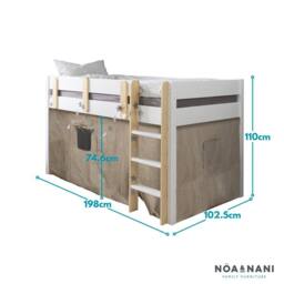 Nöa and Nani Una Midsleeper Cabin Bed & Tent in White - Size: Single - thumbnail 8