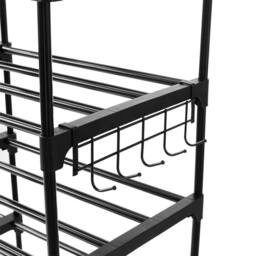VOGREX 9 Tier Stackable Shoe Rack Storage Organiser Holds 30 Pairs in Black - thumbnail 3