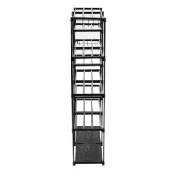 VOGREX 9 Tier Stackable Shoe Rack Storage Organiser Holds 30 Pairs in Black - thumbnail 5