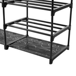 VOGREX 9 Tier Stackable Shoe Rack Storage Organiser Holds 30 Pairs in Black - thumbnail 4