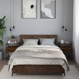 Berkfield Home Bedside Cabinets 2 pcs Smoked Oak 40x40x55 cm Engineered Wood in Brown - Size: 40 x 40 x 55 cm - thumbnail 1