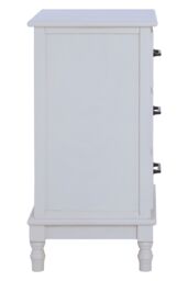 Orsina 3 Drawer White Chest Dresser, Renewable Pine Wood End Table, Shaker-Inspired Design with Contrasting Drawers - thumbnail 5