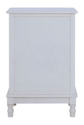Orsina 3 Drawer White Chest Dresser, Renewable Pine Wood End Table, Shaker-Inspired Design with Contrasting Drawers - thumbnail 4
