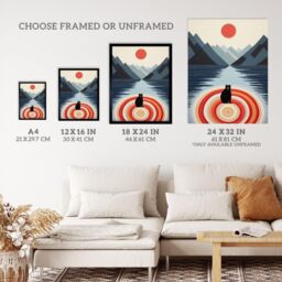 Wee Blue Coo Wall Art Print Bear Lake Calm Kids Room Fun Red Blue Living Room Framed - Size: A4 - thumbnail 3