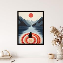 Wee Blue Coo Wall Art Print Bear Lake Calm Kids Room Fun Red Blue Living Room Framed - Size: A4 - thumbnail 4