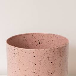 Melody Maison Large Pink Speckled Metal Planter Pot - 20cm X 20cm in Dusty Pink - Size: 20 cm X 20 cm - thumbnail 2