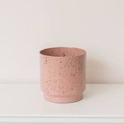 Melody Maison Large Pink Speckled Metal Planter Pot - 20cm X 20cm in Dusty Pink - Size: 20 cm X 20 cm - thumbnail 5