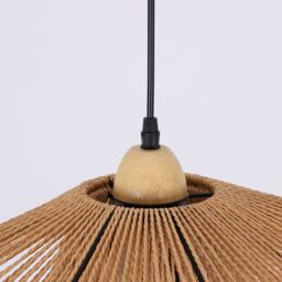 Garwarm 1 Light Farmhouse Boho Rattan Pendant Light in Light Brown - thumbnail 3