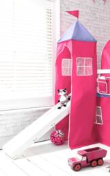Nöa and Nani Moro Cabin Bed Midsleeper with Slide & Pretty Pink Package in White - Size: Single - thumbnail 4