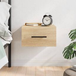 Berkfield Home Wall-mounted Bedside Cabinet Sonoma Oak 35x35x20 cm in Brown - Size: 35 x 35 x 20 cm - thumbnail 1