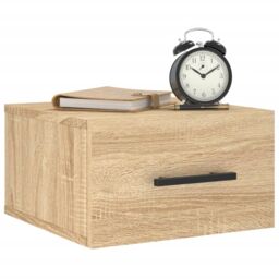 Berkfield Home Wall-mounted Bedside Cabinet Sonoma Oak 35x35x20 cm in Brown - Size: 35 x 35 x 20 cm - thumbnail 3