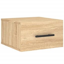 Berkfield Home Wall-mounted Bedside Cabinet Sonoma Oak 35x35x20 cm in Brown - Size: 35 x 35 x 20 cm - thumbnail 2