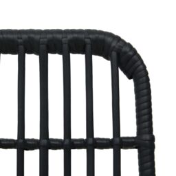Berkfield Home 3 Piece Bistro Set Poly Rattan Black - thumbnail 6