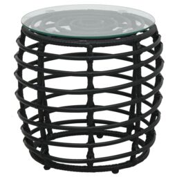 Berkfield Home 3 Piece Bistro Set Poly Rattan Black - thumbnail 2