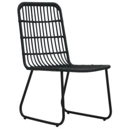Berkfield Home 3 Piece Bistro Set Poly Rattan Black - thumbnail 4