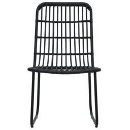 Berkfield Home 3 Piece Bistro Set Poly Rattan Black - thumbnail 5