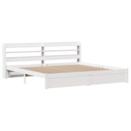 Berkfield Home Bed Frame with Headboard without Mattress White 200x200 cm - thumbnail 3