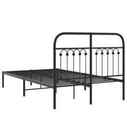 Berkfield Home Metal Bed Frame without Mattress with Headboard Black 120x190cm - Size: 120x190 cm - thumbnail 6