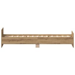Berkfield Home Bed Frame without Mattress Artisan Oak 100x200 cm Engineered Wood in Brown - thumbnail 6