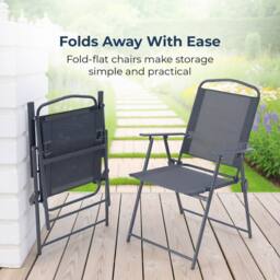 Gainsborough 6 Piece Garden Furniture Set with Glass Table, 4 Chairs & Parasol in Grey - thumbnail 5