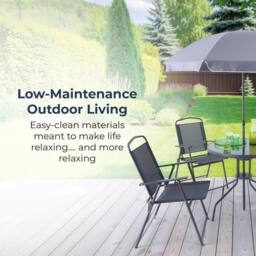 Gainsborough 6 Piece Garden Furniture Set with Glass Table, 4 Chairs & Parasol in Grey - thumbnail 7