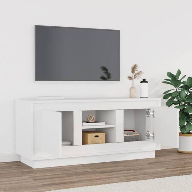 Berkfield Home TV Cabinet White 102x35x45 cm Engineered Wood - Size: 102 x 35 x 45 cm - image 1