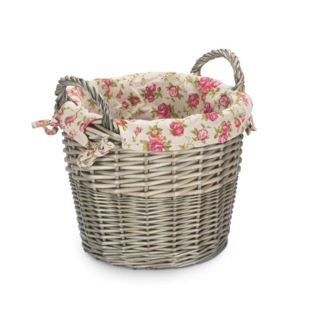 Red Hamper Craft Basket With Garden Rose Lining in Grey - image 1