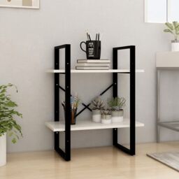 Berkfield Home 2-Tier Book Cabinet White 60x30x70 cm Solid Pine Wood - Size: 60 x 30 x 70 cm - thumbnail 1