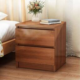 Kelvenix 2 Drawer Walnut Bedside Table Cabinet in Brown - Size: 0.6m2 - thumbnail 5