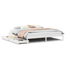 Berkfield Home Full Bed Frame without Mattress White 180x200 cm Super King Solid - thumbnail 3