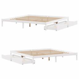 Berkfield Home Full Bed Frame without Mattress White 180x200 cm Super King Solid - thumbnail 9