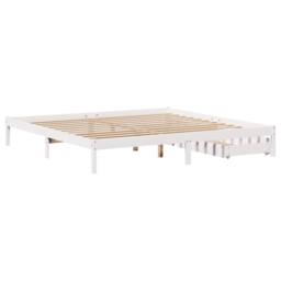 Berkfield Home Full Bed Frame without Mattress White 180x200 cm Super King Solid - thumbnail 6