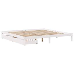 Berkfield Home Full Bed Frame without Mattress White 180x200 cm Super King Solid - thumbnail 1