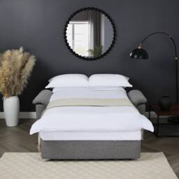 Home Garden Direct Tivoli - 2 Seater Pull out Sofa Bed in Soft Woven Fabric in Grey - thumbnail 4