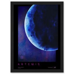 Artery8 NASA Artemis Moon Mission Galvanizing Lunar Space Travel Destination Poster Artwork Framed Wall Art Print A4 in Black - thumbnail 1