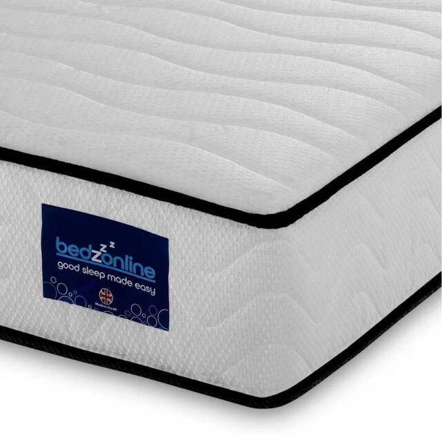 Bedzonline 4FT6 Hydro Pocket Spring Memory Mattress with Cashmere-Infused Knitted Fabric & Hand-Tufted Finish in White - Size: Double - image 1