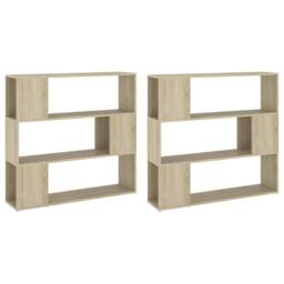 Berkfield Home Book Cabinet Room Divider Sonoma Oak 100x24x188 cm in Light Brown - Size: 100 x 24 x 188 cm - thumbnail 7
