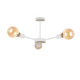 Netlighting Sun Multi Arm Semi Flush Ceiling Light Wood White 40cm 3x E27