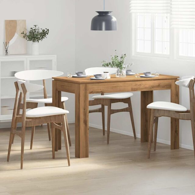 Berkfield Home Dining Table Artisan Oak 120x60x76 cm Engineered Wood in Brown - Size: 120 x 60 x 76 cm - image 1