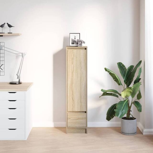 Berkfield Home Highboard Sonoma Oak 29.5x34x119.5 cm Engineered Wood in Tan - image 1