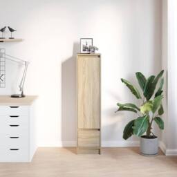 Berkfield Home Highboard Sonoma Oak 29.5x34x119.5 cm Engineered Wood in Tan - thumbnail 1