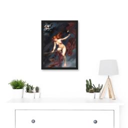 Artery8 Falero The Witches Sabbath Fantasy Painting Artwork Framed Wall Art Print A4 in Black - thumbnail 2