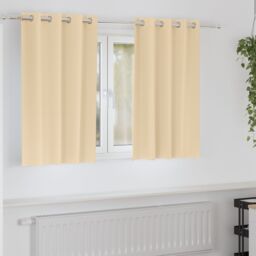 Berkfield Home Curtains with Curtains 2 pcs Cream 140 x 140 cm Polyester - thumbnail 1