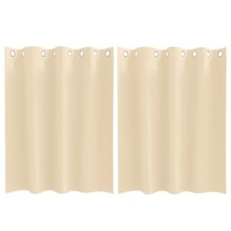 Berkfield Home Curtains with Curtains 2 pcs Cream 140 x 140 cm Polyester - thumbnail 2