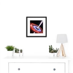 Artery8 Space NASA Black Hole Sw J1644+57 Illustration 8X8 Inch Square Wooden Framed Wall Art Print Picture with Mount - thumbnail 2