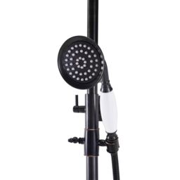 H&O Direct Dual-control Retro Bathroom Shower Faucet Set in Black - thumbnail 4