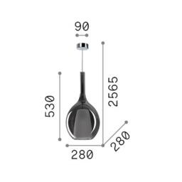 Netlighting Kalique Il 28cm Globe Dome Pendant Ceiling Light Smoke 1x E27 in Grey - thumbnail 2