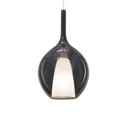 Netlighting Kalique Il 28cm Globe Dome Pendant Ceiling Light Smoke 1x E27 in Grey - thumbnail 1