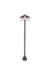 CGC Lighting 'Isabella' Black & Bronze Vintage Triple Post Lantern with Glass Shade - thumbnail 1